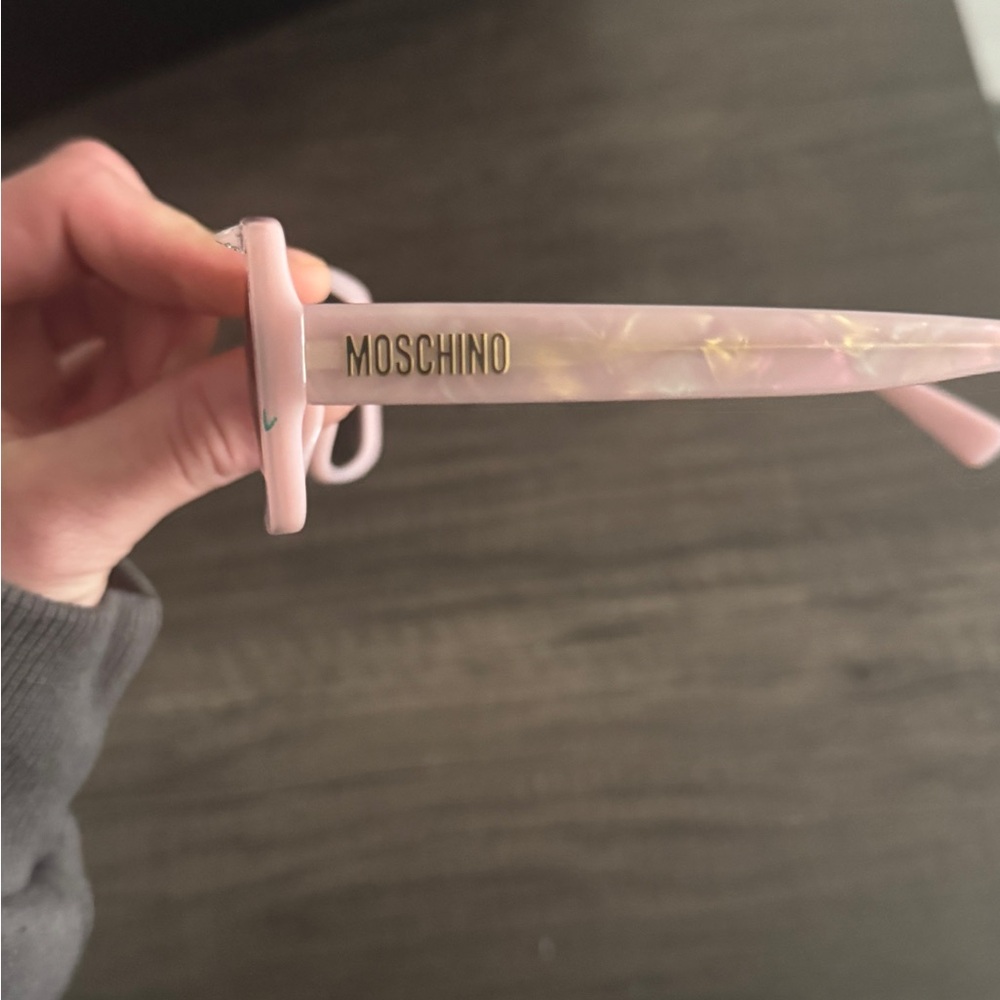 Moschino Pink Marbled Logo Sunglasses